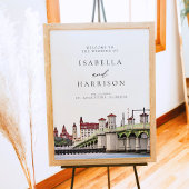 ST AUGUSTINE Florida Skyline Wedding Welkom Poster