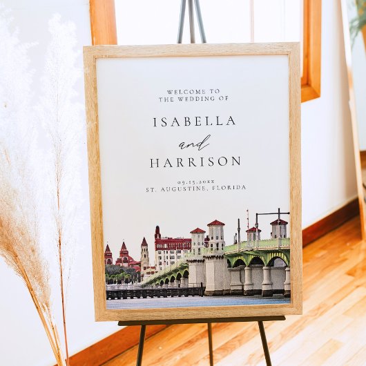ST AUGUSTINE Florida Skyline Wedding Welkom Poster