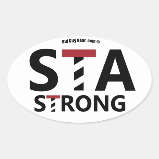 St. Augustine, Florida - STA STRONG Ovale Sticker (Voorkant)