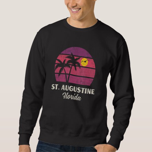 St Augustine Florida Strandvakantie Retro Zomer V Trui (Voorkant)