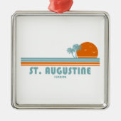 St. Augustine Florida Sun Palm Trees Metalen Ornament (Voorkant)