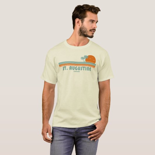 St. Augustine Florida Sun Palm Trees T-shirt (Voorkant volledig)