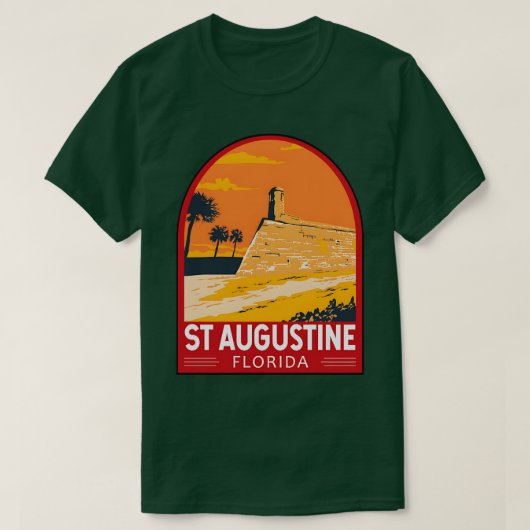 St Augustine Florida Travel Art Embleem T-shirt (Design voorkant)