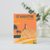 St Augustine Florida Travel Art Vintage Briefkaart (Staand voorkant)