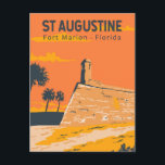 St Augustine Florida Travel Art Vintage Briefkaart<br><div class="desc">St. Augustine vector art ontwerp. St. Augustine is een stad aan de noordoostkust van Florida. Het beweert de oudste stad in de VS te zijn.</div>
