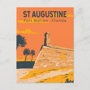 St Augustine Florida Travel Art Vintage Briefkaart