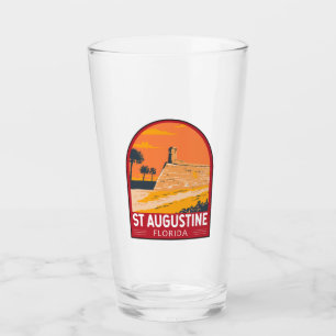 St Augustine Florida Travel Art Vintage Glas