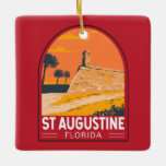 St Augustine Florida Travel Art Vintage Keramisch Ornament<br><div class="desc">St. Augustine vector art ontwerp. St. Augustine is een stad aan de noordoostkust van Florida. Het beweert de oudste stad in de VS te zijn.</div>