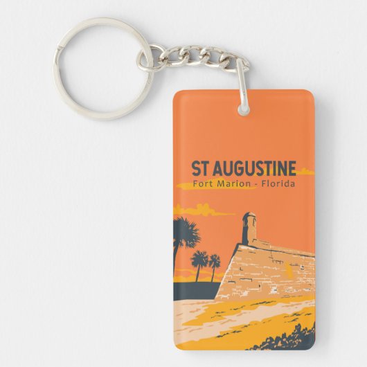 St Augustine Florida Travel Art Vintage Sleutelhanger (Voorkant)