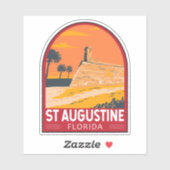 St Augustine Florida Travel Art Vintage Sticker (Vel)
