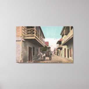St. Augustine, Florida - Uitzicht van Charlotte St Canvas Afdruk