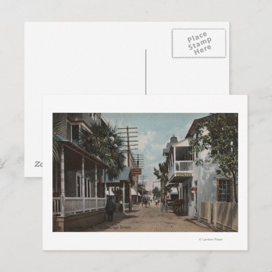 St. Augustine, Florida - Uitzicht van St. George S Briefkaart (Voorkant / Achterkant)