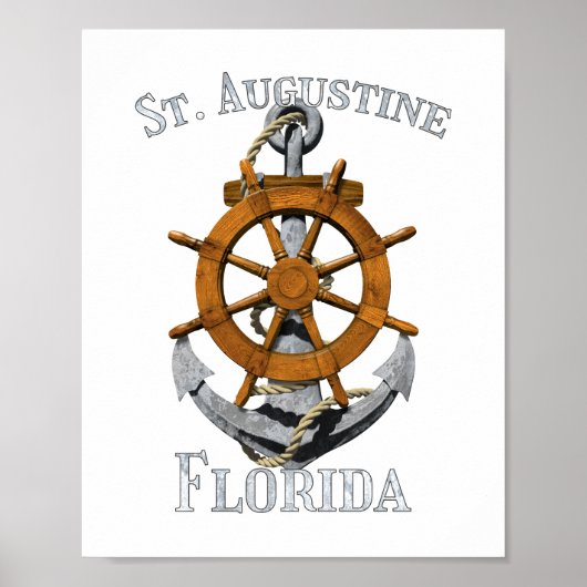 St. Augustine Florida Vacation Nautical Anchor Hel Poster (Voorkant)