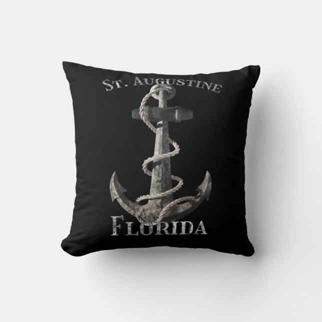 St. Augustine Florida Vacation Nautical Anchor Sai Kussen (Voorkant)
