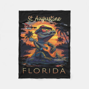 St. Augustine Florida Vakantie Schattige Alligator Fleece Deken