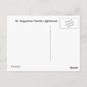 St. Augustine Florida vuurtoren Briefkaart (Achterkant)