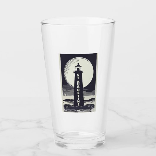 St. Augustine Florida Vuurtoren Maan Glas (Voorkant)