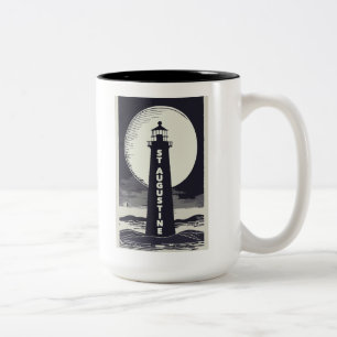 St. Augustine Florida Vuurtoren Maan Tweekleurige Koffiemok