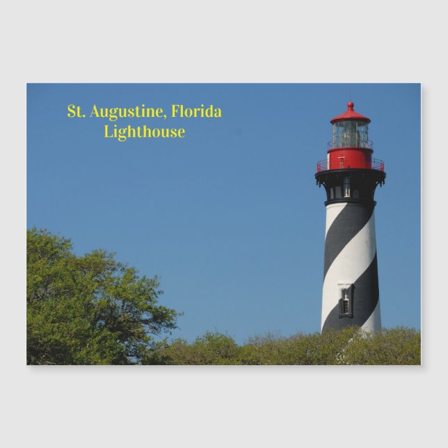 St. Augustine, Florida vuurtoren magnetische kaart (Voorkant)