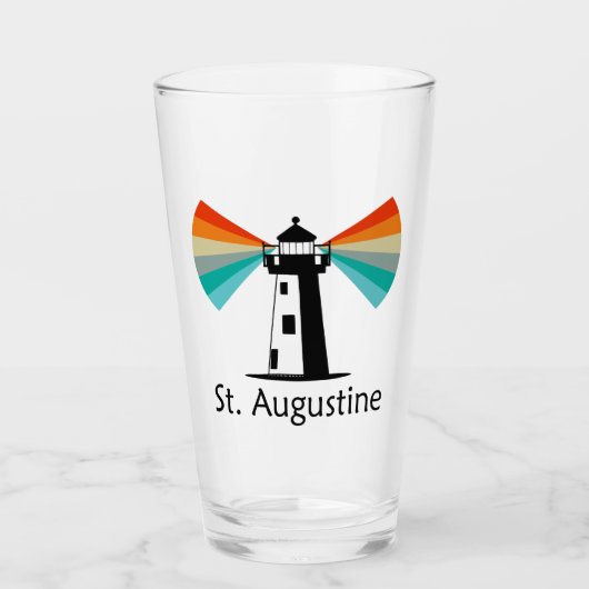 St. Augustine Florida Vuurtoren Regenboog Glas (Voorkant)