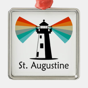 St. Augustine Florida Vuurtoren Regenboog Metalen Ornament