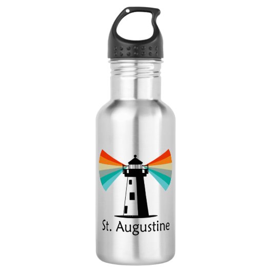 St. Augustine Florida Vuurtoren Regenboog Waterfles (Voorkant)