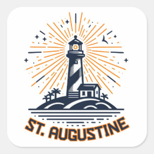 St. Augustine Florida Vuurtoren Zonsopgang Vierkante Sticker