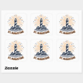 St. Augustine Florida Vuurtoren Zonsopgang Vierkante Sticker (Vel)
