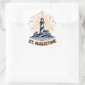 St. Augustine Florida Vuurtoren Zonsopgang Vierkante Sticker (Tas)