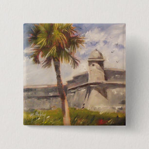 St. Augustine Fort - Castillo de san Marcos Vierkante Button 5,1 Cm