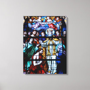 St. Augustine Glas in lood Canvas Afdruk