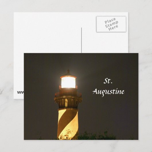 St Augustine Lighthouse bij nacht Briefkaart (Voorkant / Achterkant)