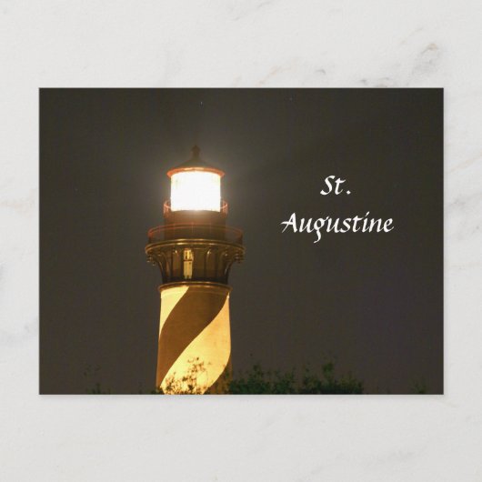 St Augustine Lighthouse bij nacht Briefkaart (Voorkant)