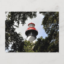 St. Augustine Lighthouse Boven geframed door eiken