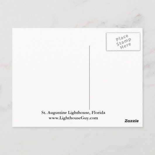 St. Augustine Lighthouse, Briefkaart van Florida (Achterkant)