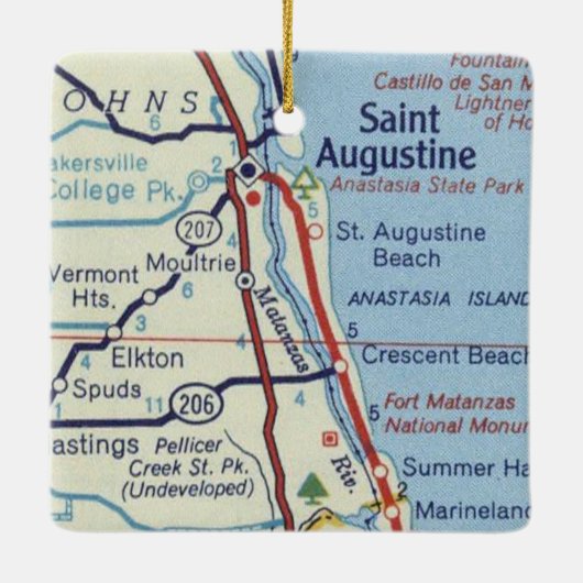 St Augustine  Map Keramisch Ornament (Achterkant)