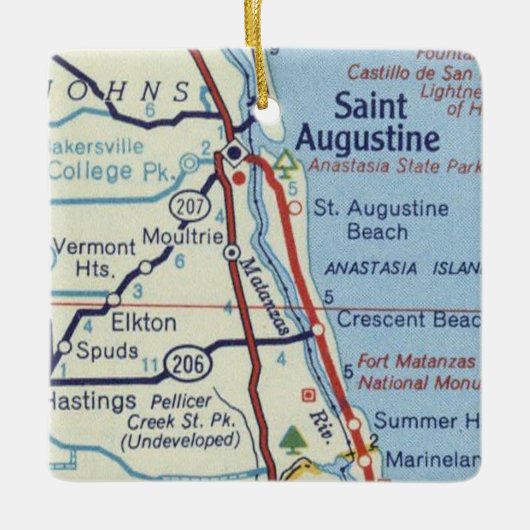 St Augustine  Map Keramisch Ornament (Voorkant)