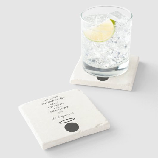 St. Augustine Quote Stone Onderzetter (Zijkant)