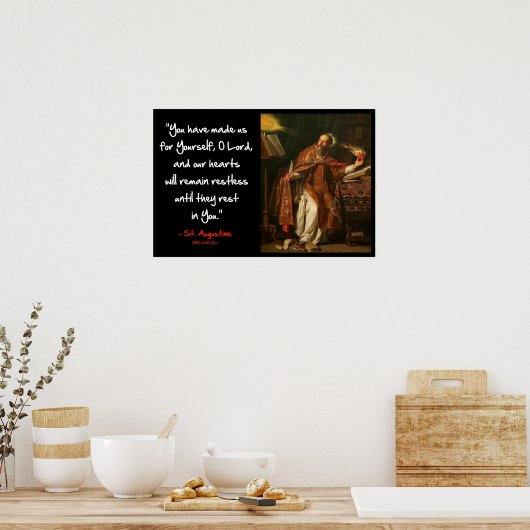 St. Augustine - Restless Heart Quote Poster (Keuken)