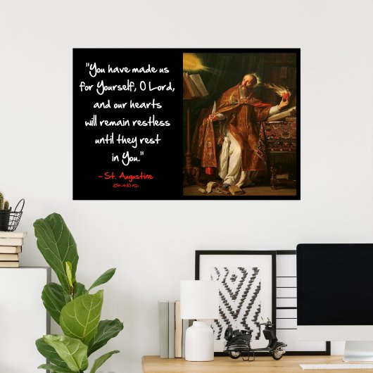 St. Augustine - Restless Heart Quote Poster (Thuiskantoor)