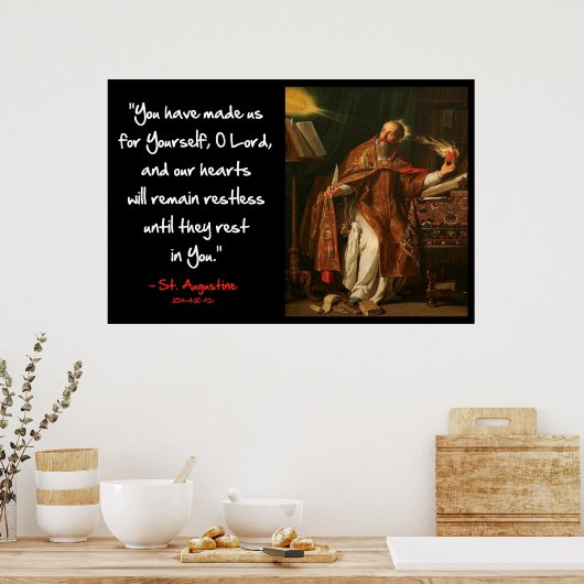 St. Augustine - Restless Heart Quote Poster (Keuken)