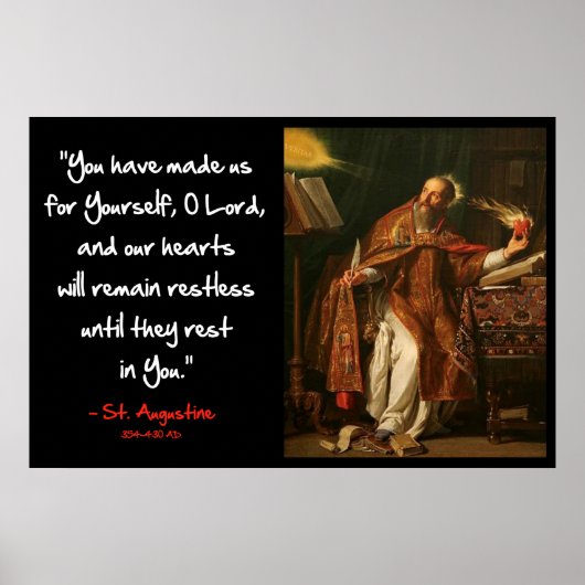 St. Augustine - Restless Heart Quote Poster (Voorkant)