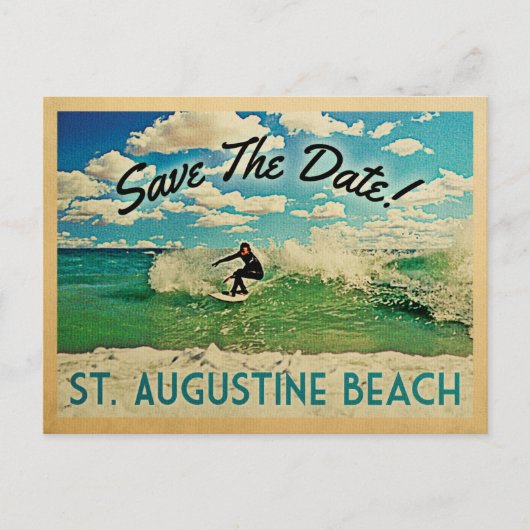 St Augustine Save the Date Surfing Aankondigingskaart (Voorkant)