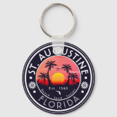 St Augustine strand Florida Sunset Beach Palm Tree Sleutelhanger (Voorkant)