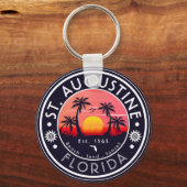 St Augustine strand Florida Sunset Beach Palm Tree Sleutelhanger (Achterkant)