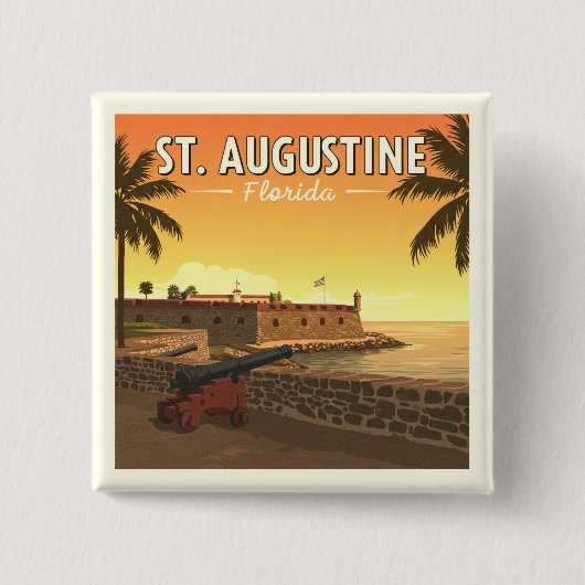 St. Augustine Vierkante Button 5,1 Cm (Voorkant)