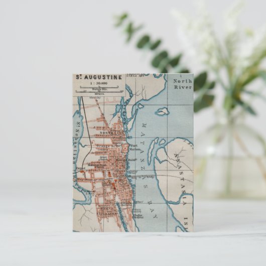 St Augustine Vintage Kaart Ansichtkaart (Staand voorkant)