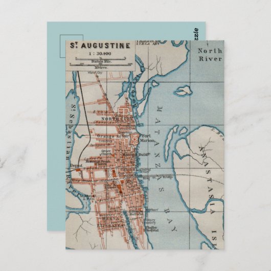 St Augustine Vintage Kaart Briefkaart (Voorkant / Achterkant)