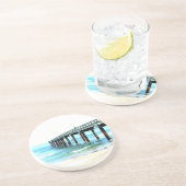 St. Augustine Vist Pier Zandsteen Onderzetter (Zijkant)