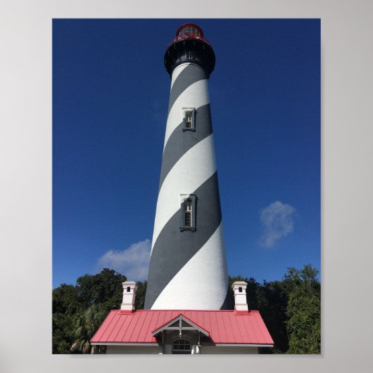 St. Augustine-vuurtoren en blauwe lucht. Poster (Voorkant)